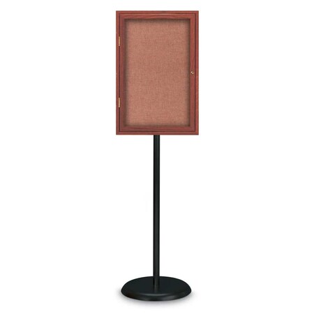 United Visual Products Corkboard, Double Door, Radius Frame, 60x36", Black/Burgundy UV7004-BLACK-DBURGU